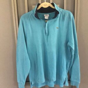 Lacoste Turquoise half zip pull over sweatshirt, size 5 (L)￼ mens